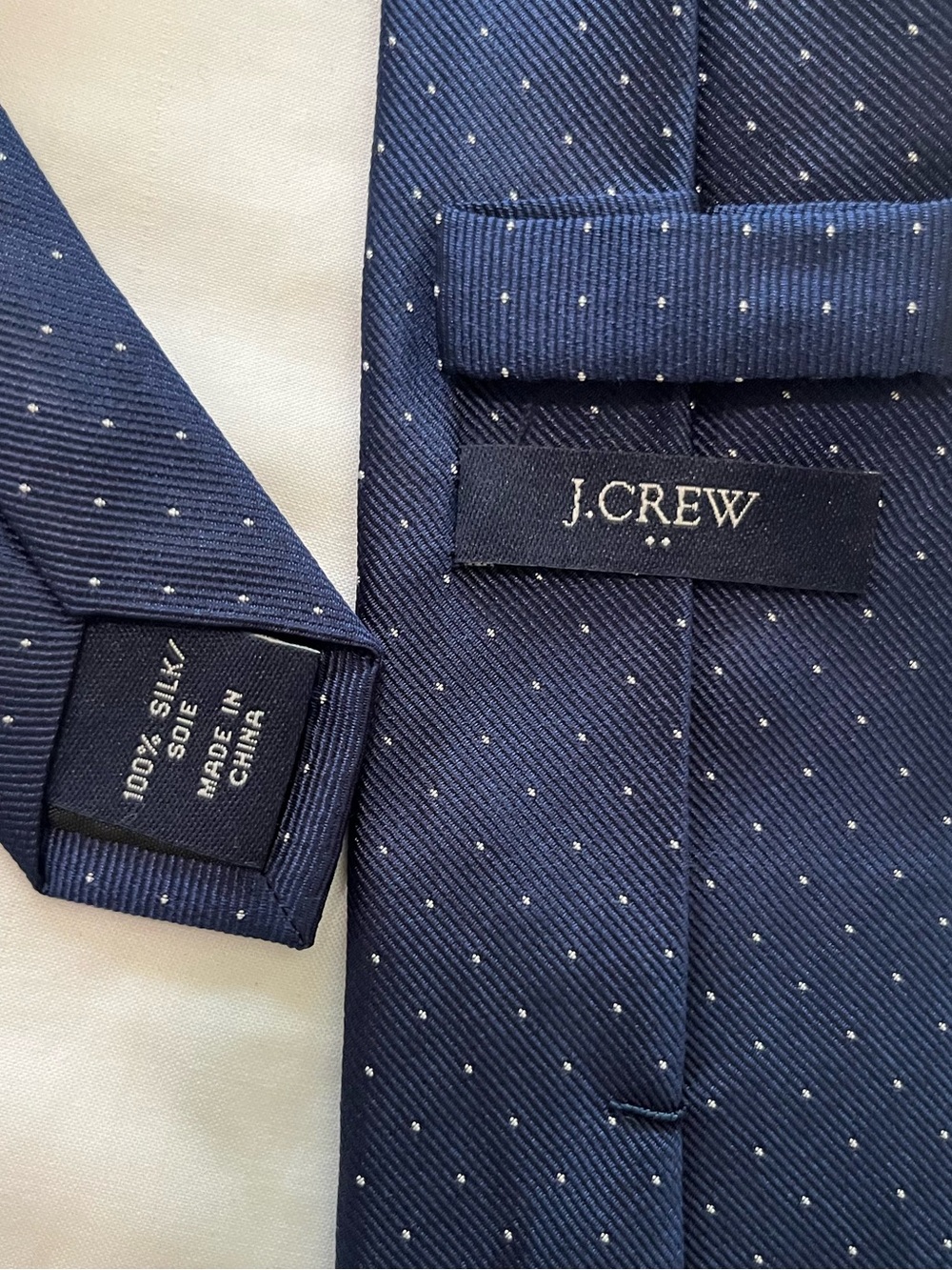 J. Crew Navy Tie with Micro Dot Pattern